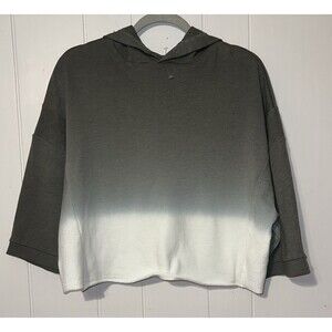 Women’s Gilded Intent Wide Sleeve Hoodie Sweatshirt Size XS Green & White Ombre